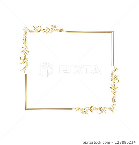 Golden warm gold border frame free vector illustration 128886234