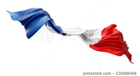 France flag isolated on white background with copy space 3D render France flag isolated on white background with copy space 3D render 128886406