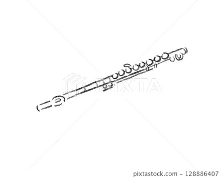 長笛線描 128886407