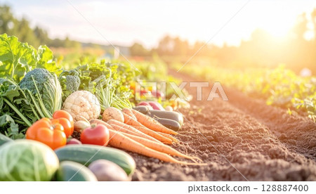 Colorful vegetables picked that morning, grown with the blessings of the soil 2 128887400
