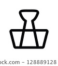 Binder clip icon, foldback clip, paper clamp 128889128