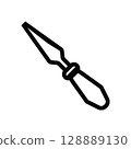 Long palette knife icon, paint mixing tool. Art supplies for painting 128889130