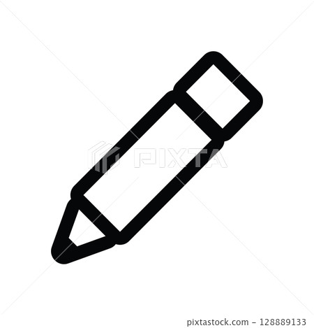 Pencil icon, drawing tool. Office stationary 128889133