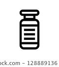 Tall paint bottle icon, art supply 128889136