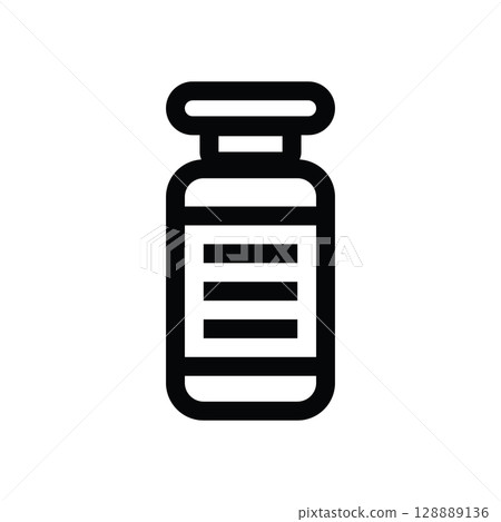 Tall paint bottle icon, art supply 128889136