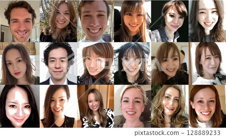 自然微笑的男女,自拍風格肖像集 自然微笑的男女,自拍風格肖像集 128889233