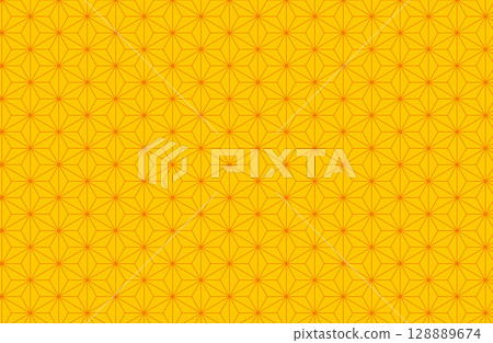 Traditional Japanese pattern background, hemp leaf pattern, pattern available in swatch panel 128889674