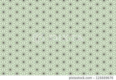 Traditional Japanese pattern background, hemp leaf pattern, pattern available in swatch panel 128889676