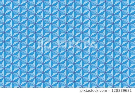 Traditional Japanese pattern background, colorful hemp leaf pattern, pattern available in swatch panel 128889681
