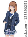 穿制服的高中女生 128890251