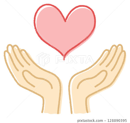 Hands and heart Hands and heart 128890395
