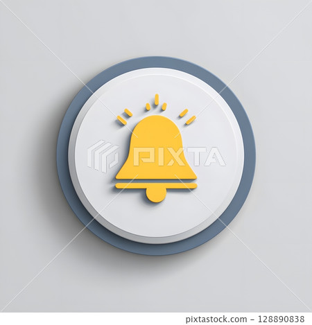 Editable notification bell icon with motion hint 128890838