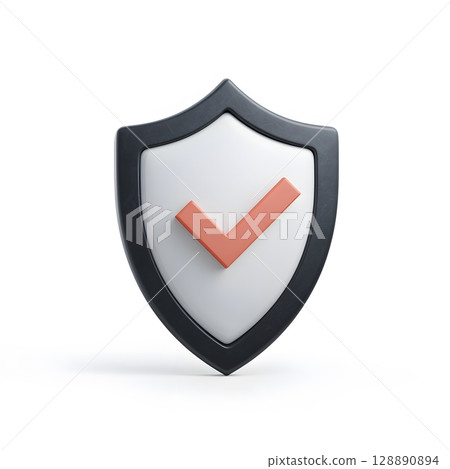 Secure shield icon with animated checkmark 128890894