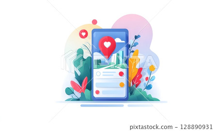 Mobile app bottom navigation bar 128890931