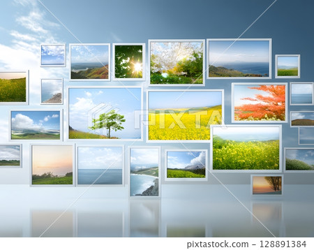 Image gallery grid layout 128891384