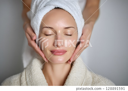 Spa offering full body skin diagnostic chart 128891591
