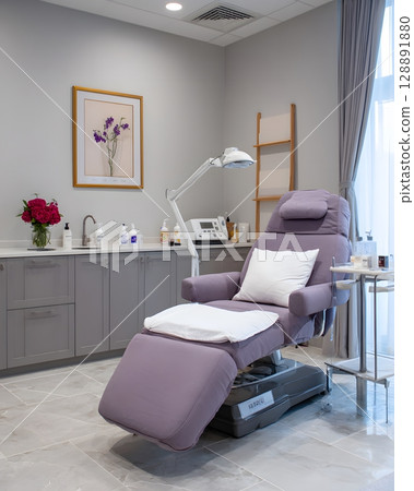 Natural clinic setting with botox preparation setup 128891880