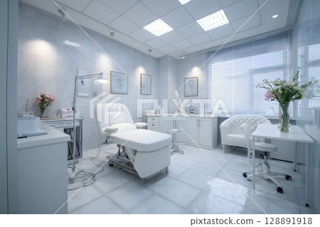 Aesthetic clinic interior with professional tools setup 128891918