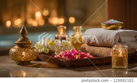 Luxury spa offering full body care 128892101