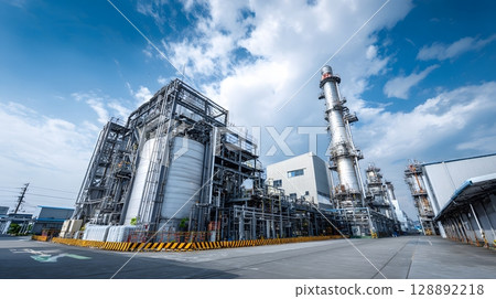 factory complex running on hydrogen cells with emission-free visuals 128892218