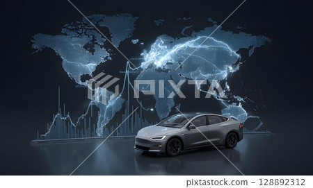 interactive VR interface showing EV adoption per region interactive VR interface showing EV adoption per region 128892312