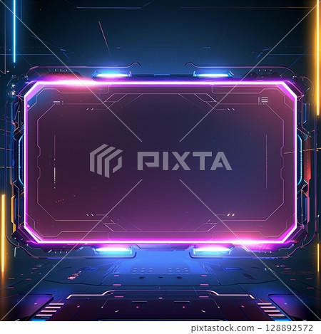 Cyber element material neon background 128892572