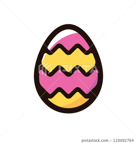 Easter egg illustration icon (Easter, festival, seasonal event material) Easter egg illustration icon (Easter, festival, seasonal event material) 128892764