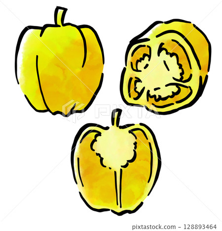 手繪辣椒粉（黃色） 128893464