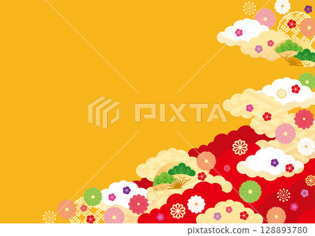 背景材料-新年圖像3-1向量 128893780