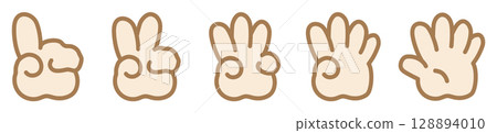 Hand-drawn hand illustration set 03 Hand-drawn hand illustration set 03 128894010