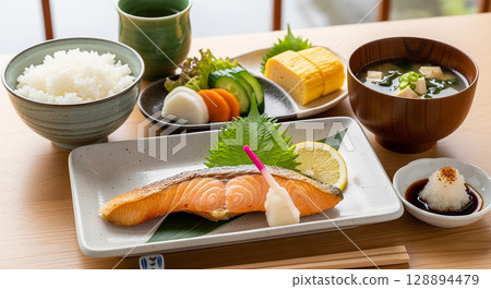 健康日式早餐 128894479