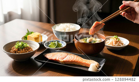 健康日式早餐 128894482