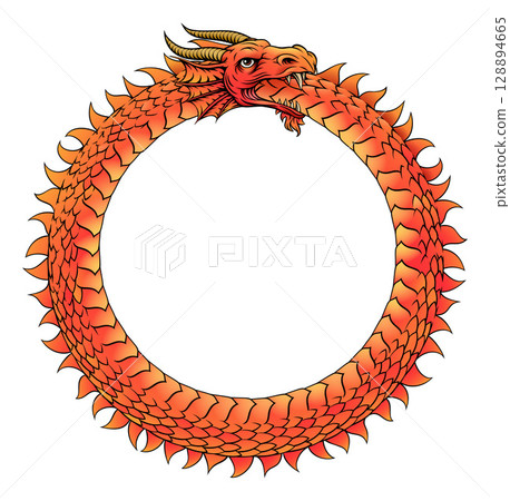 Ouroboros Circle Dragon Eating Circular Tail 128894665