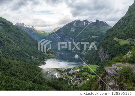 Geiranger fjord from Flydalsjuvet Geiranger fjord from Flydalsjuvet 128895155