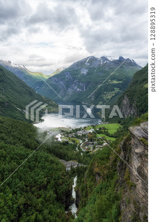 Geiranger fjord from Flydalsjuvet Geiranger fjord from Flydalsjuvet 128895319