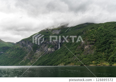 Geiranger fjord from cruise ship 128895572