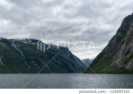 Geiranger fjord from cruise ship 128895582