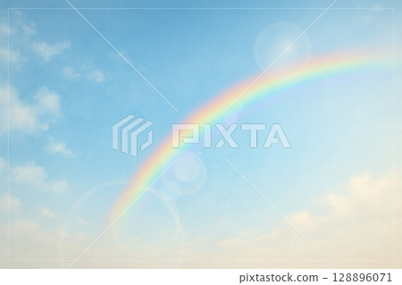 Blue sky rainbow image 128896071