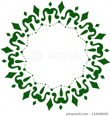 Green lace with diamond-shaped decoration Green lace with diamond-shaped decoration 128896095