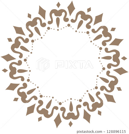 Light brown lace with diamond-shaped decoration 128896115
