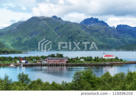 Austnesfjord in Lofoten Islands 128896208