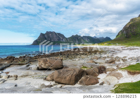 Uttakleiv beach view Uttakleiv beach view 128896215