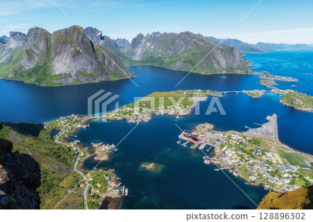 View of Reine from Reinebringen View of Reine from Reinebringen 128896302