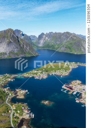 View of Reine from Reinebringen 128896304