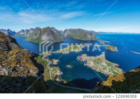 View of Reine from Reinebringen View of Reine from Reinebringen 128896308