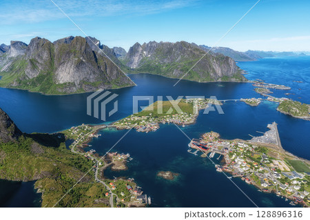 View of Reine from Reinebringen 128896316