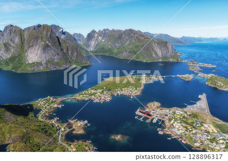 View of Reine from Reinebringen View of Reine from Reinebringen 128896317