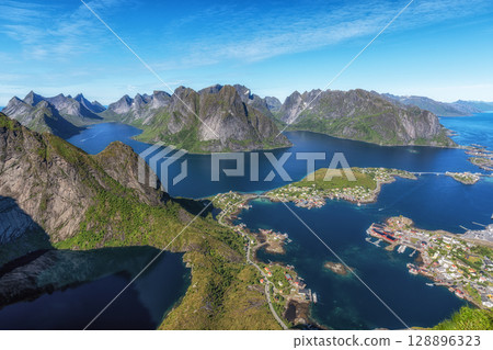 View of Reine from Reinebringen View of Reine from Reinebringen 128896323