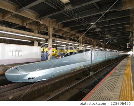 The Shinkansen high-speed test vehicle ALFA-X parked at Omiya Station The Shinkansen high-speed test vehicle ALFA-X parked at Omiya Station 128896435