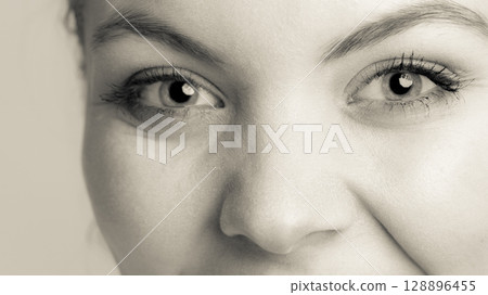 Woman eyes closeup with make up. Woman eyes closeup with make up. 128896455